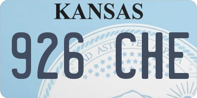 KS license plate 926CHE