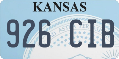 KS license plate 926CIB