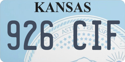 KS license plate 926CIF