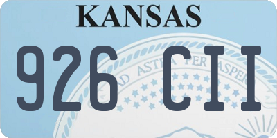 KS license plate 926CII