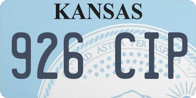 KS license plate 926CIP