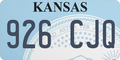 KS license plate 926CJQ