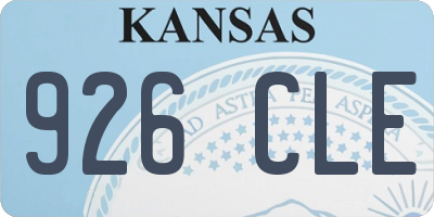 KS license plate 926CLE