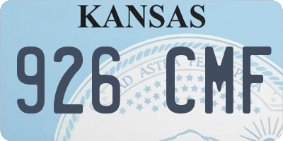 KS license plate 926CMF