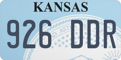 KS license plate 926DDR