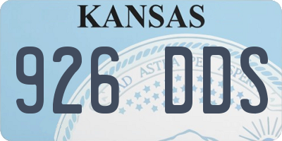 KS license plate 926DDS