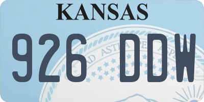 KS license plate 926DDW