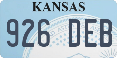 KS license plate 926DEB