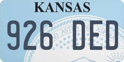 KS license plate 926DED