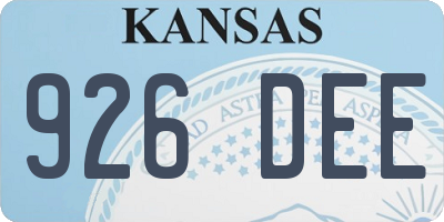 KS license plate 926DEE