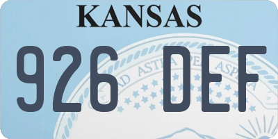 KS license plate 926DEF