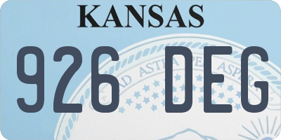 KS license plate 926DEG