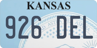 KS license plate 926DEL