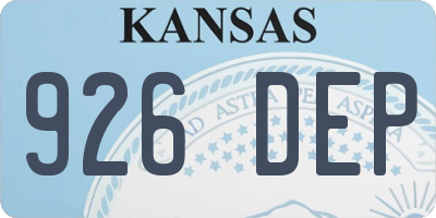 KS license plate 926DEP
