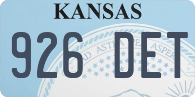 KS license plate 926DET