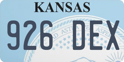 KS license plate 926DEX