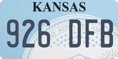 KS license plate 926DFB