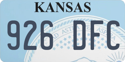 KS license plate 926DFC