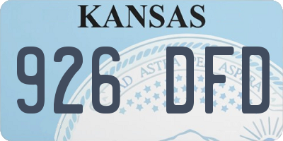 KS license plate 926DFD