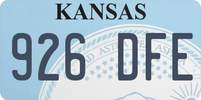 KS license plate 926DFE