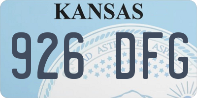 KS license plate 926DFG