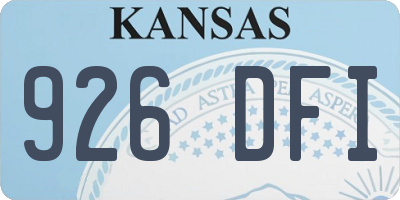 KS license plate 926DFI
