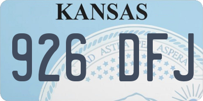 KS license plate 926DFJ