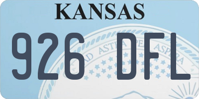 KS license plate 926DFL