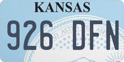 KS license plate 926DFN
