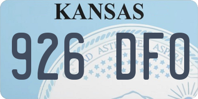 KS license plate 926DFO