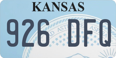 KS license plate 926DFQ
