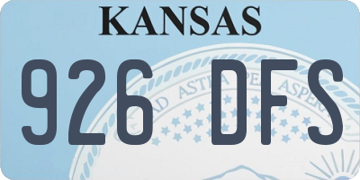 KS license plate 926DFS