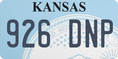 KS license plate 926DNP