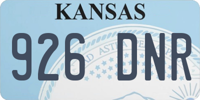 KS license plate 926DNR