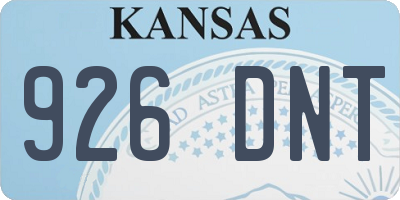 KS license plate 926DNT