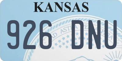 KS license plate 926DNU