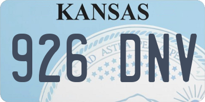 KS license plate 926DNV
