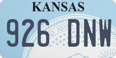 KS license plate 926DNW