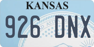 KS license plate 926DNX