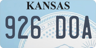 KS license plate 926DOA