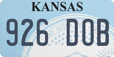 KS license plate 926DOB