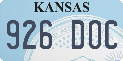 KS license plate 926DOC
