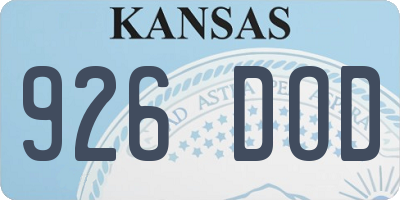 KS license plate 926DOD