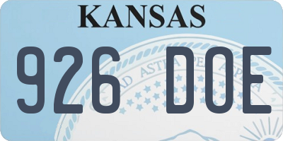 KS license plate 926DOE