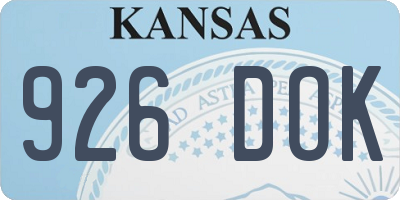 KS license plate 926DOK