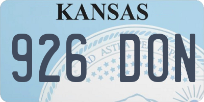 KS license plate 926DON