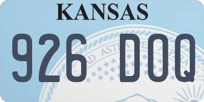 KS license plate 926DOQ