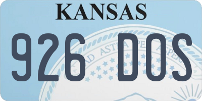 KS license plate 926DOS