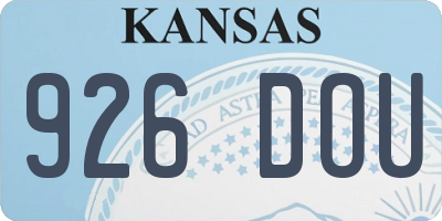 KS license plate 926DOU