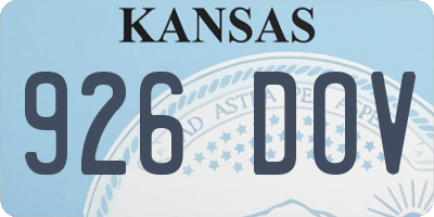 KS license plate 926DOV